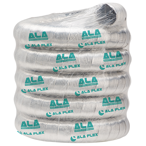 Aluminium double wall flexible pipe inside/outside corrugated (rolls)